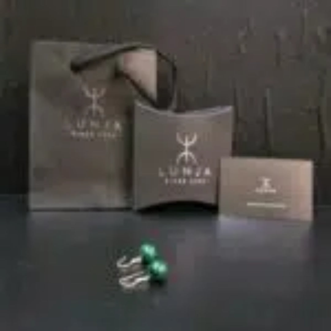 Boucles d’Oreilles en Argent 925 avec Véritable Malachite Naturelle A+