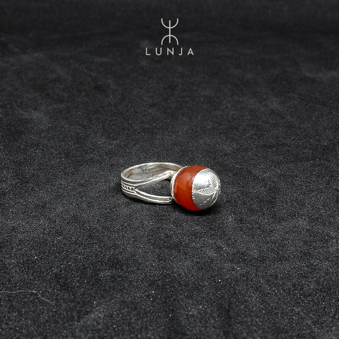 Bague en argent et cornaline Agadez