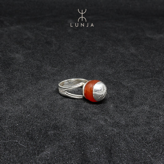 Bague en argent et cornaline Agadez