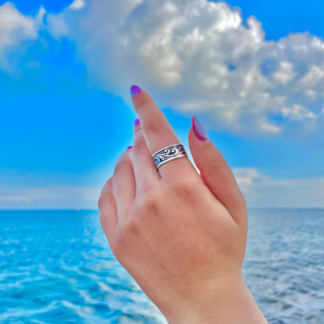 Bague ronde en argent d'inspiration berbère