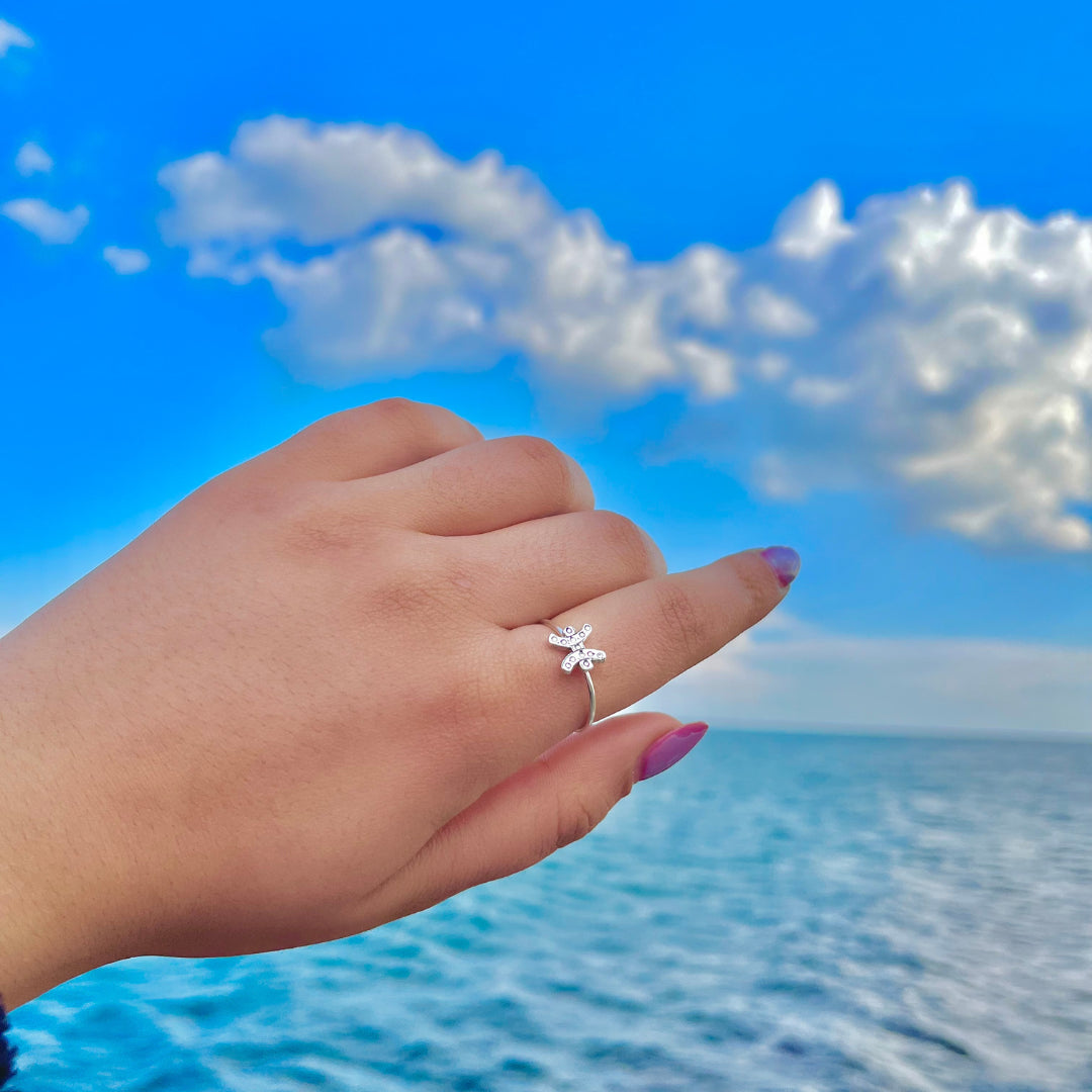 Bague en argent lettre Yaz