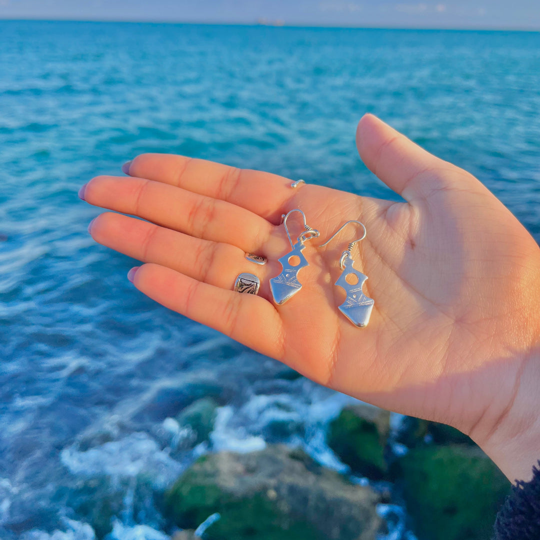 Boucle d'oreille Amazigh en argent