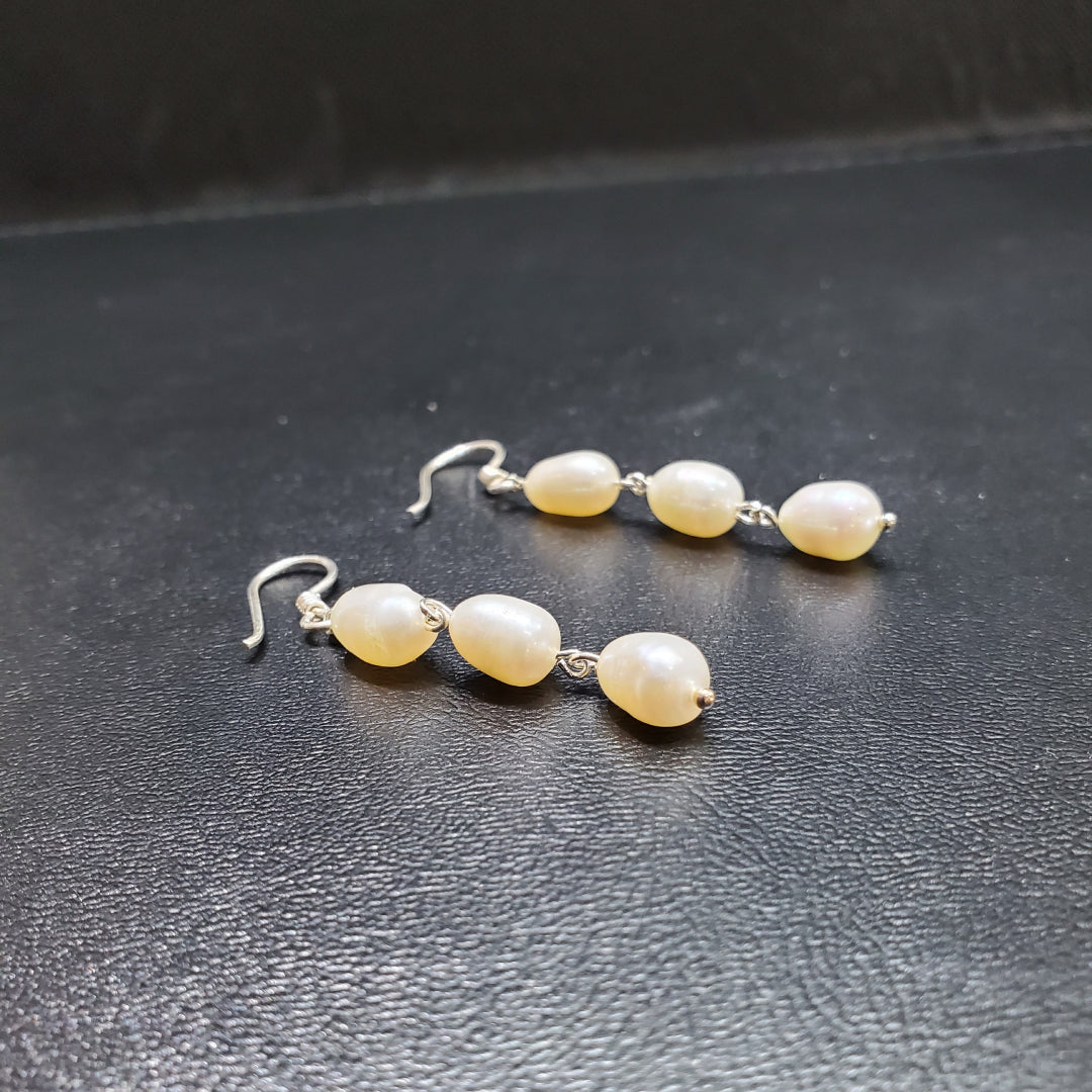 Boucle d'oreilles perle de culture goutte d'eau