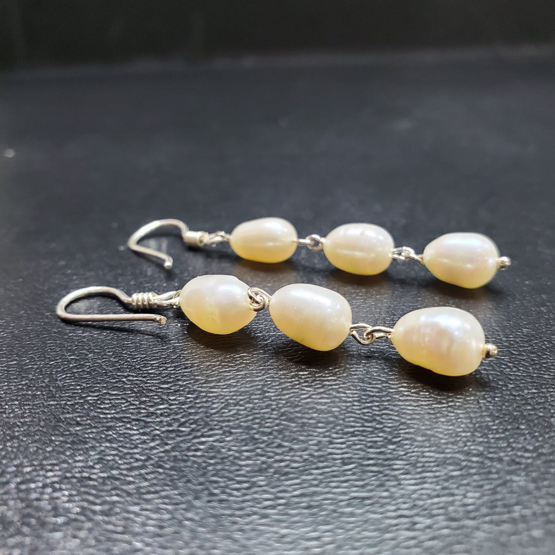 Boucle d'oreilles perle de culture goutte d'eau