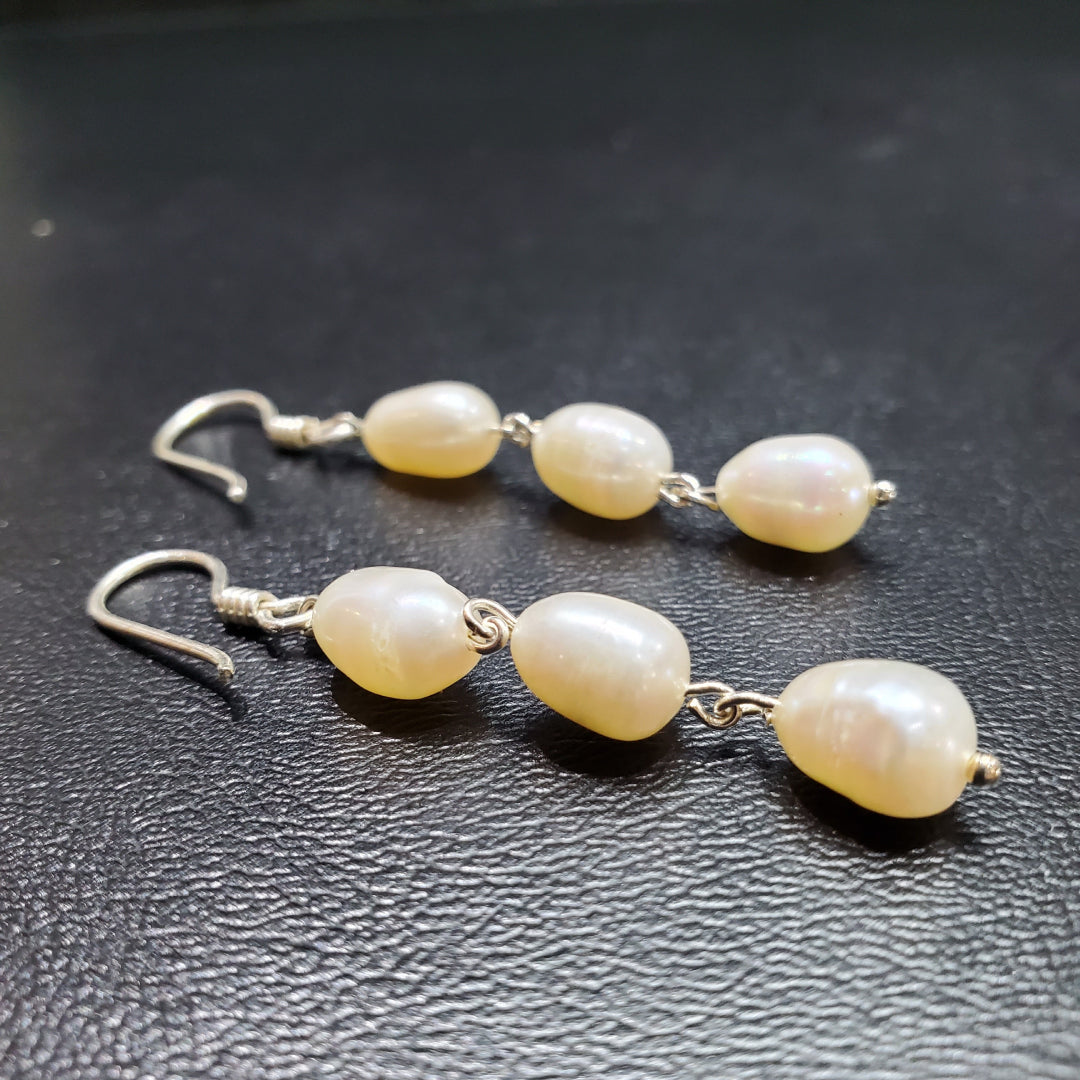 Boucle d'oreilles perle de culture goutte d'eau