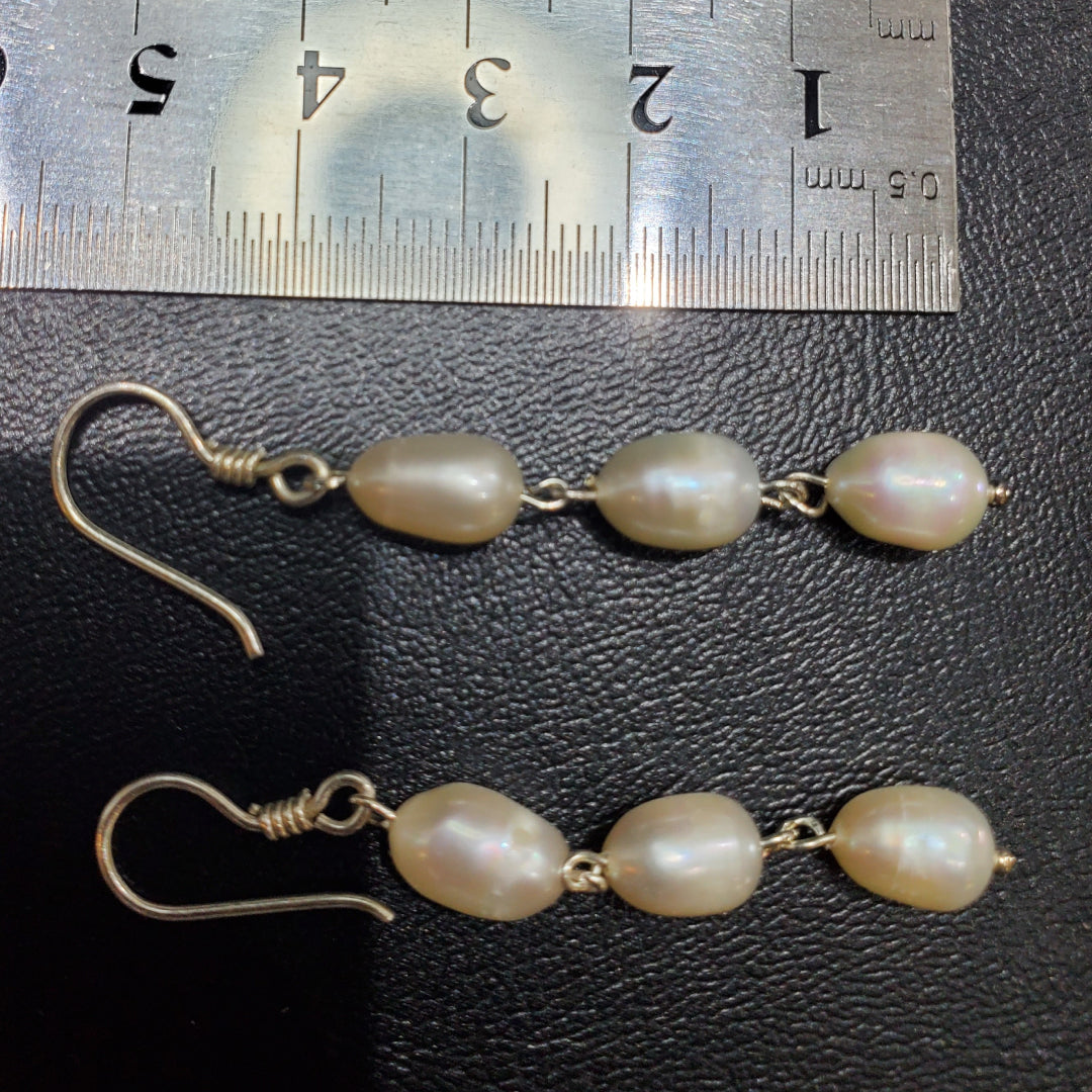 Boucle d'oreilles perle de culture goutte d'eau