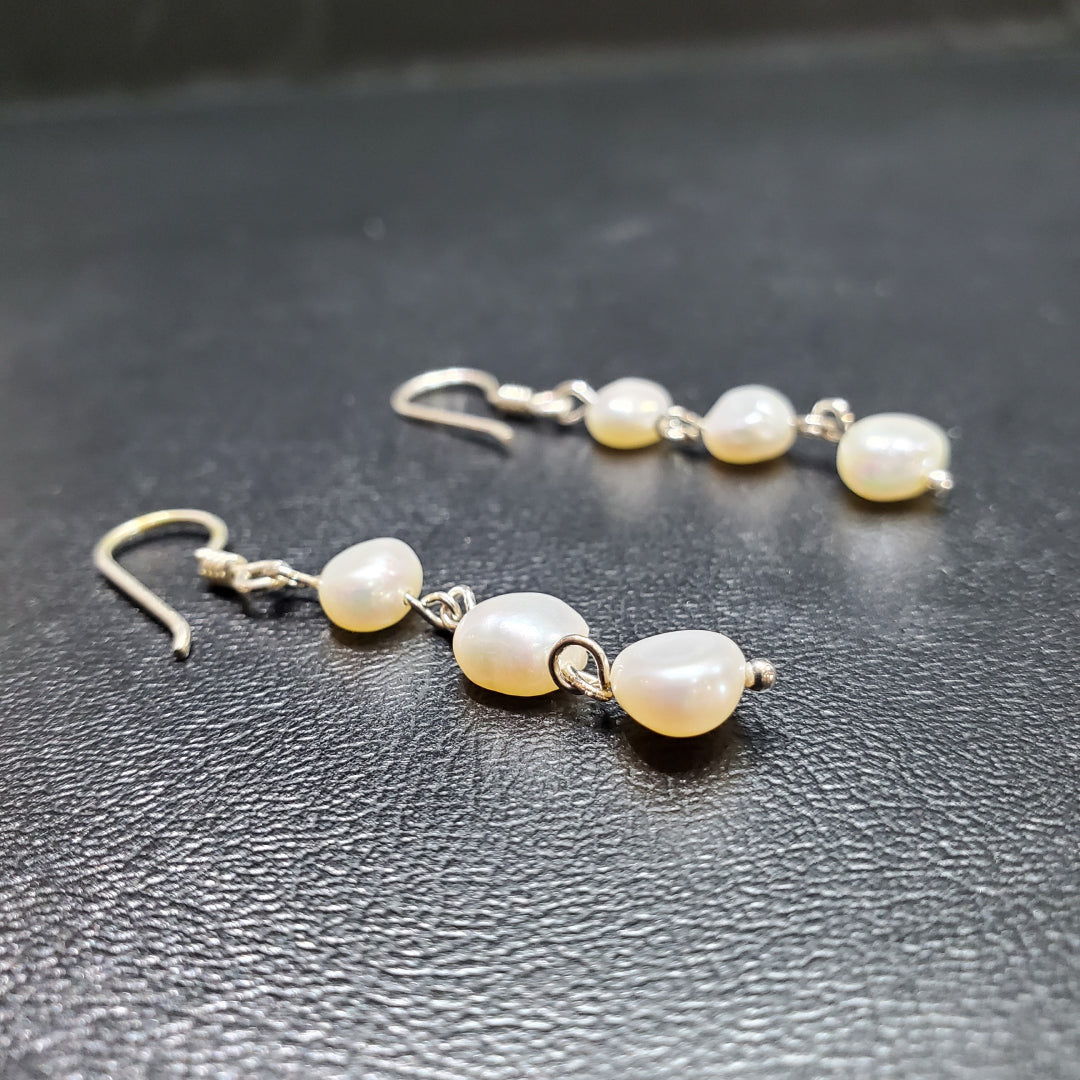 Boucle D'oreilles Perle De Culture plate