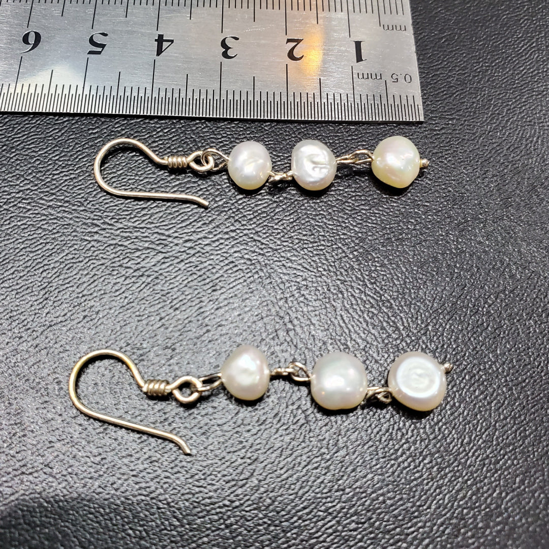 Boucle D'oreilles Perle De Culture plate