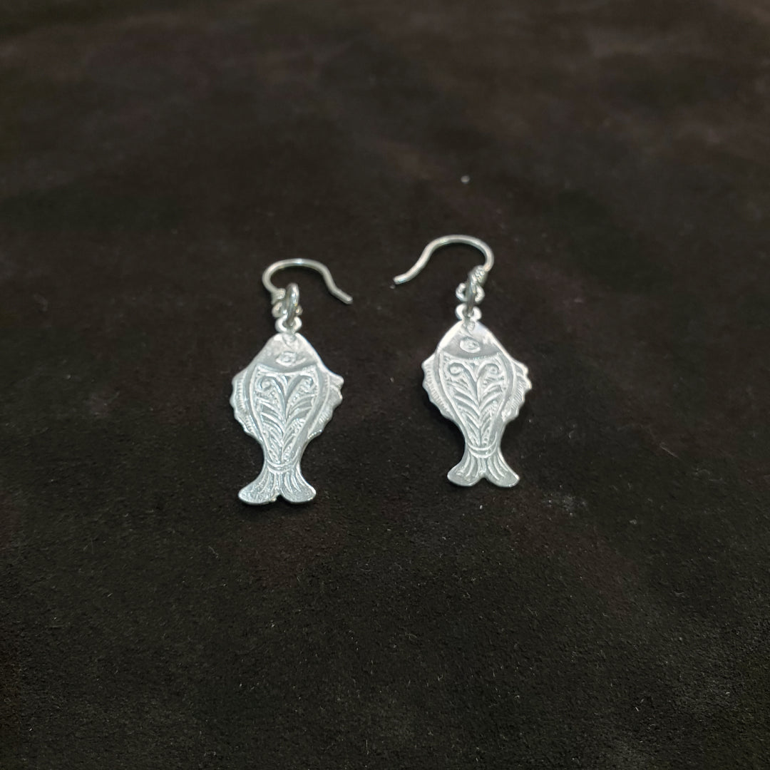 Boucles d'oreilles Poisson grande en argent 925