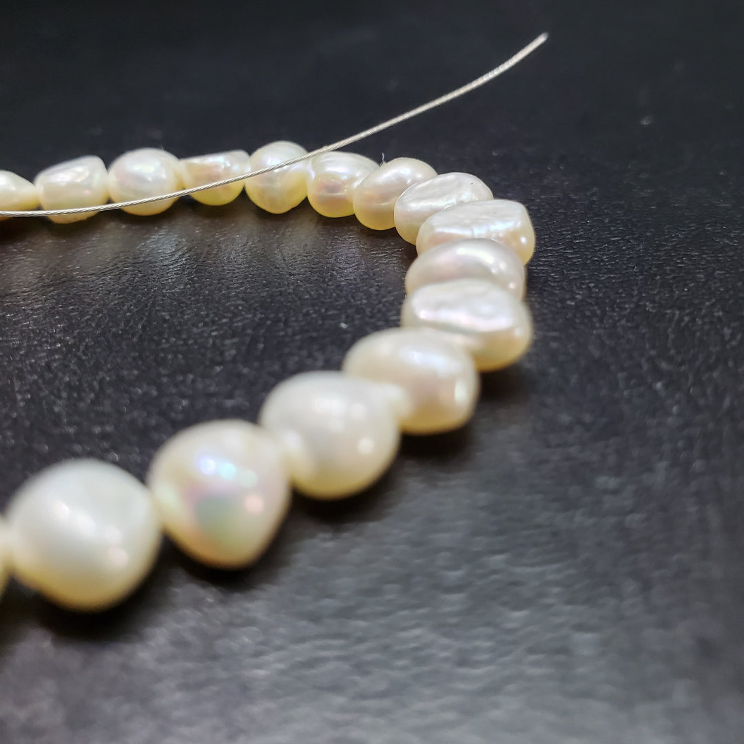 Bracelet Perle De Culture Plat