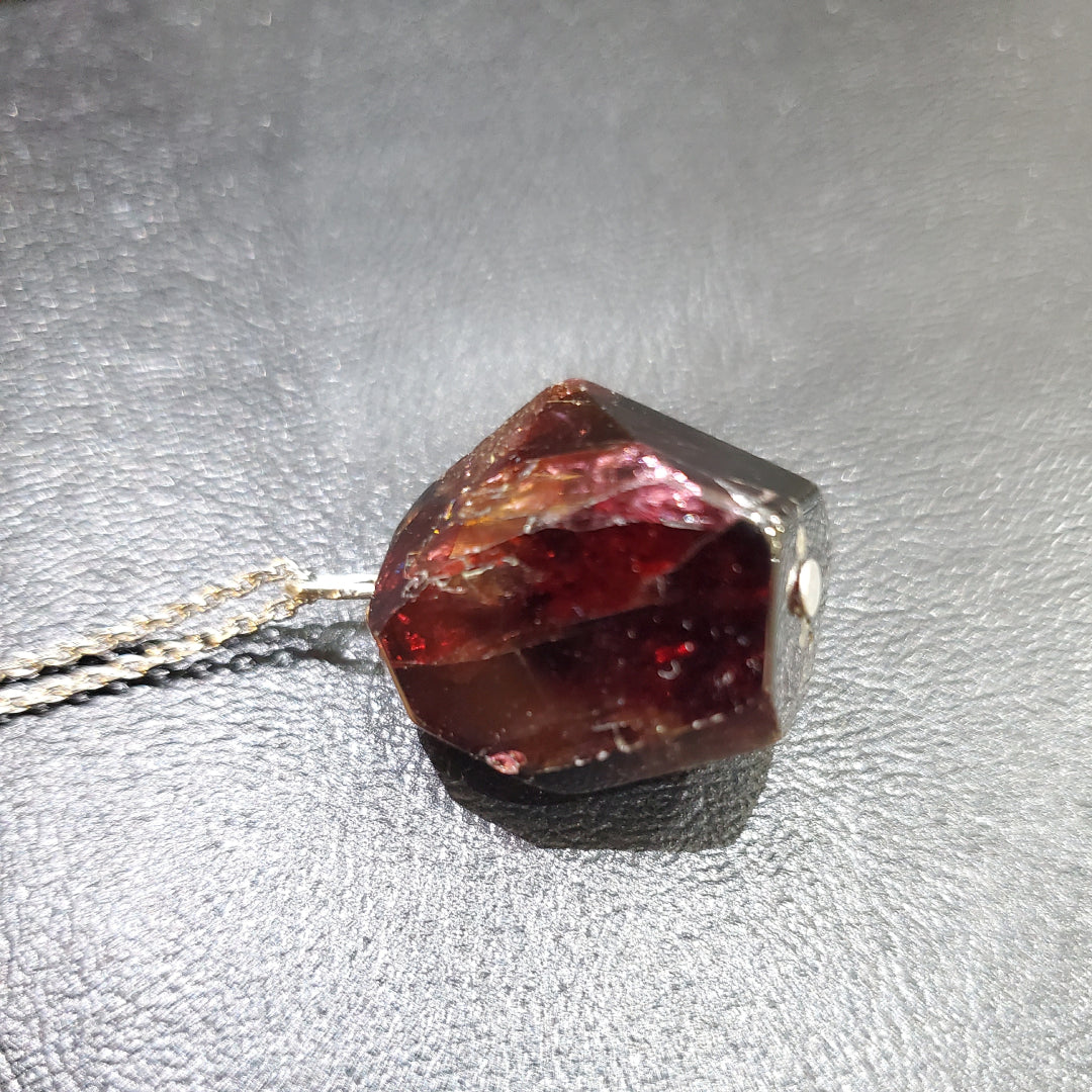 Collier Argent Grenat