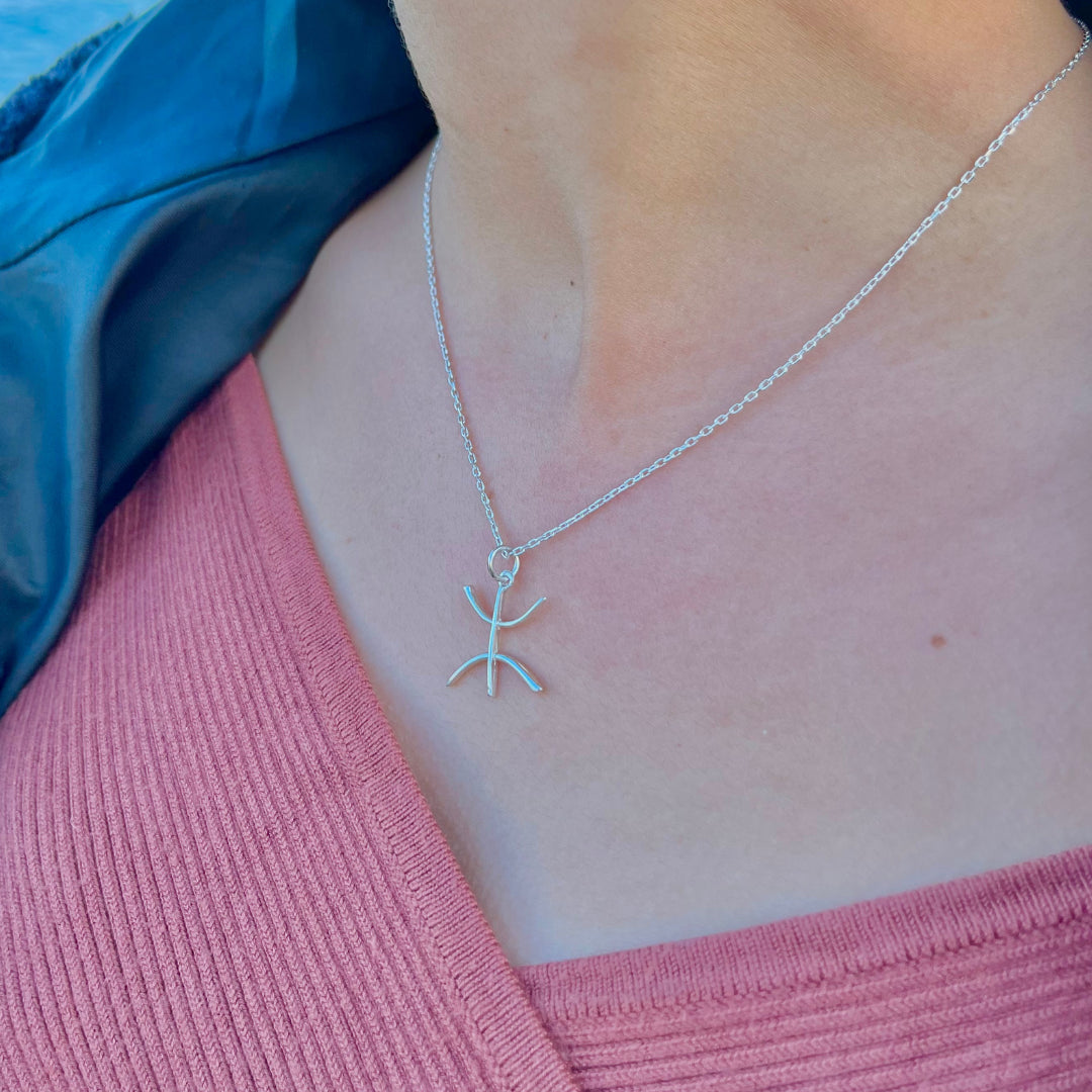 Collier lettre Yaz petit taille en argent