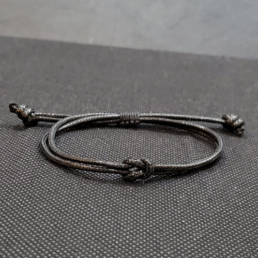 Bracelet en fil noir unisexe