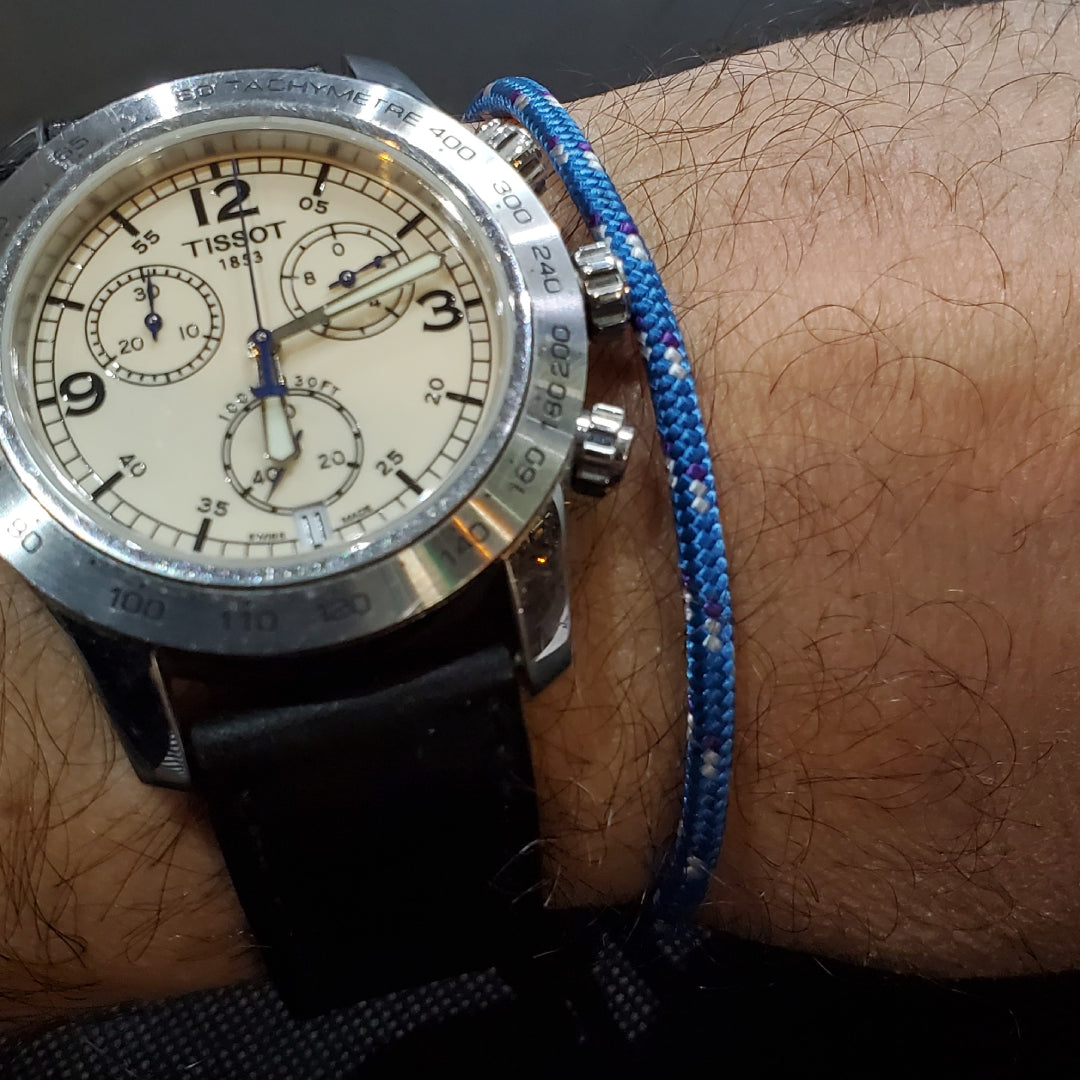 Bracelet en fil paracorde bleu épaisse