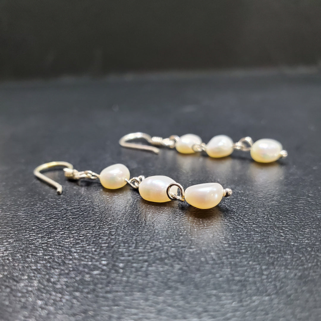 Boucle D'oreilles Perle De Culture plate
