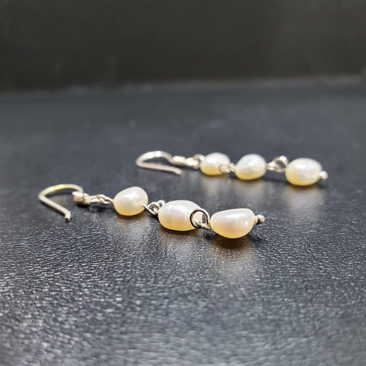 Boucle D'oreilles Perle De Culture plate