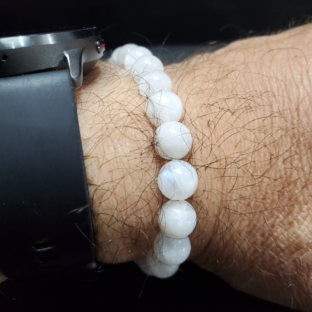 Bracelet  Labradorite blanche bleutée