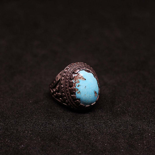Bague Argent Turquoise Homme