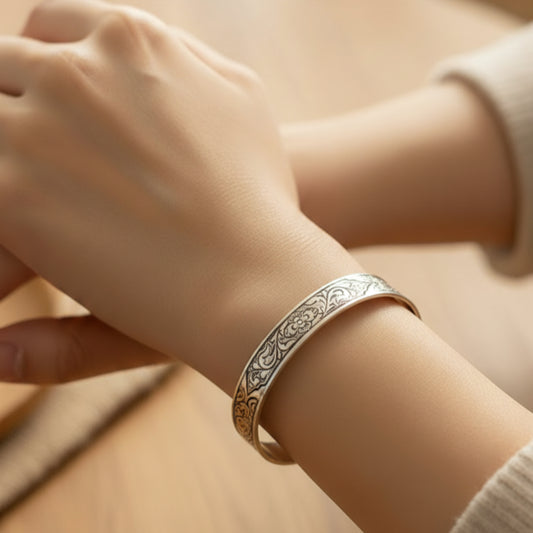 Bracelet Amazigh en argent 925 ajustable fait main