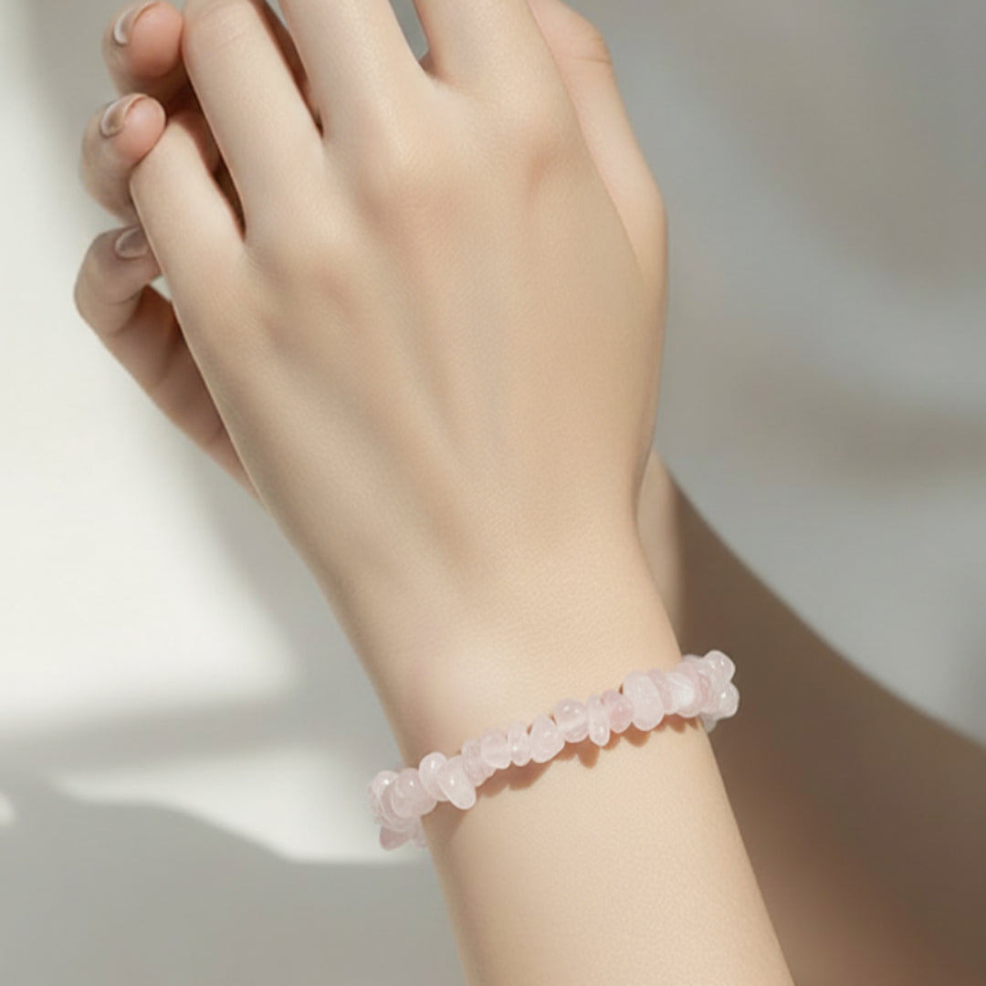 Bracelet Quartz Rose chips
