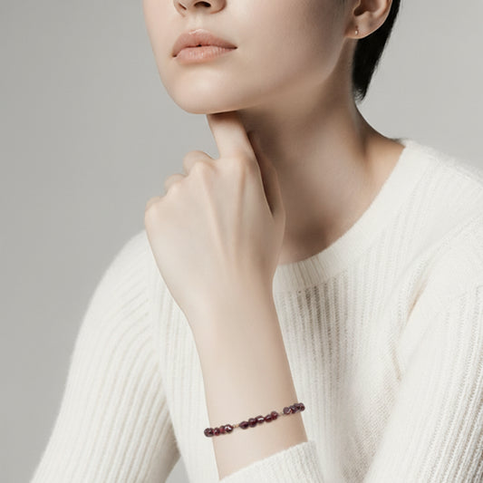 Bracelet En Pierre Grenat Naturel 3mm