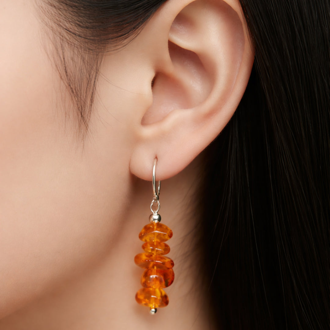 Boucle d'oreilles Ambre