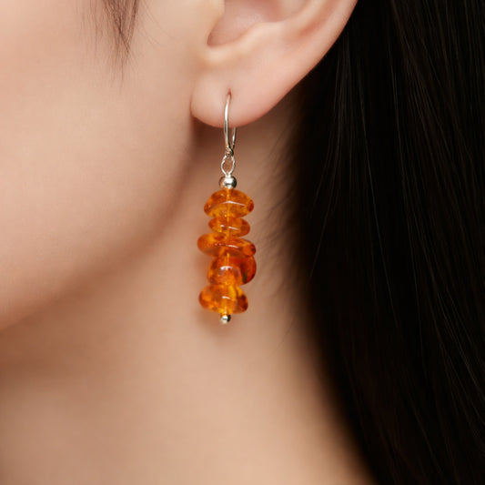 Boucle d'oreilles Ambre