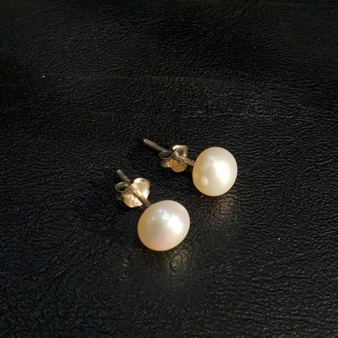 Boucles d’Oreilles en Argent 925 avec Perles de Culture Naturelles en couleur Blanc ou Rose