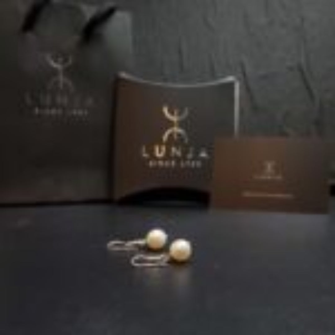 Boucles d’Oreilles en Perles de Culture Blanches Argent 925  Authentiques