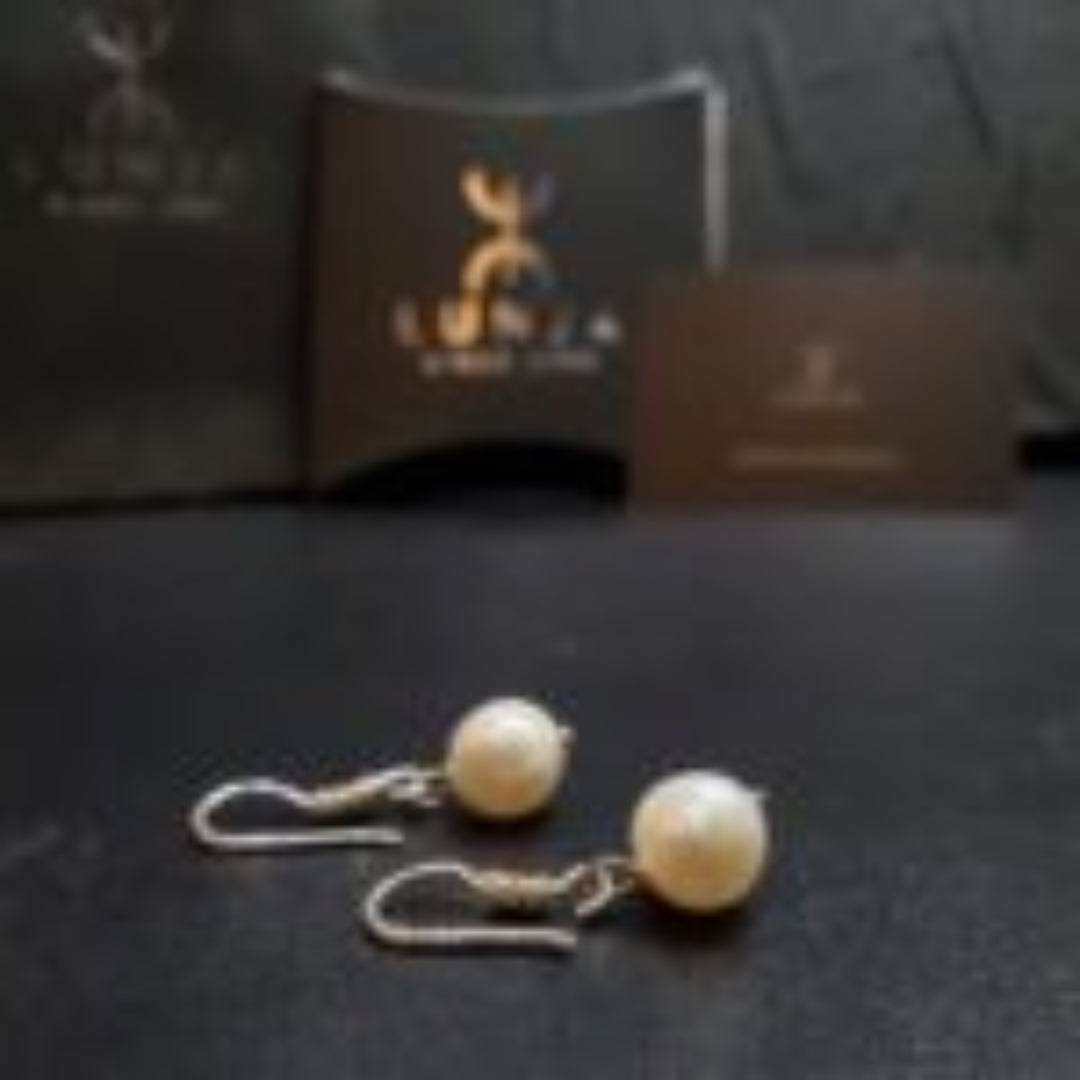 Boucles d’Oreilles en Perles de Culture Blanches Argent 925  Authentiques