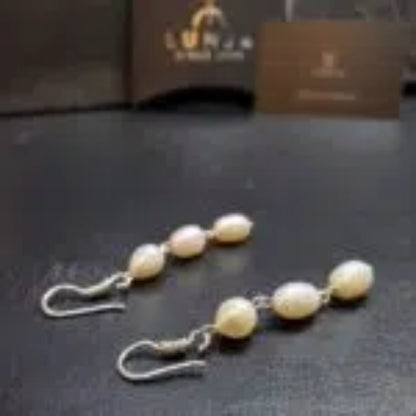 Boucle d'oreilles perle de culture goutte d'eau