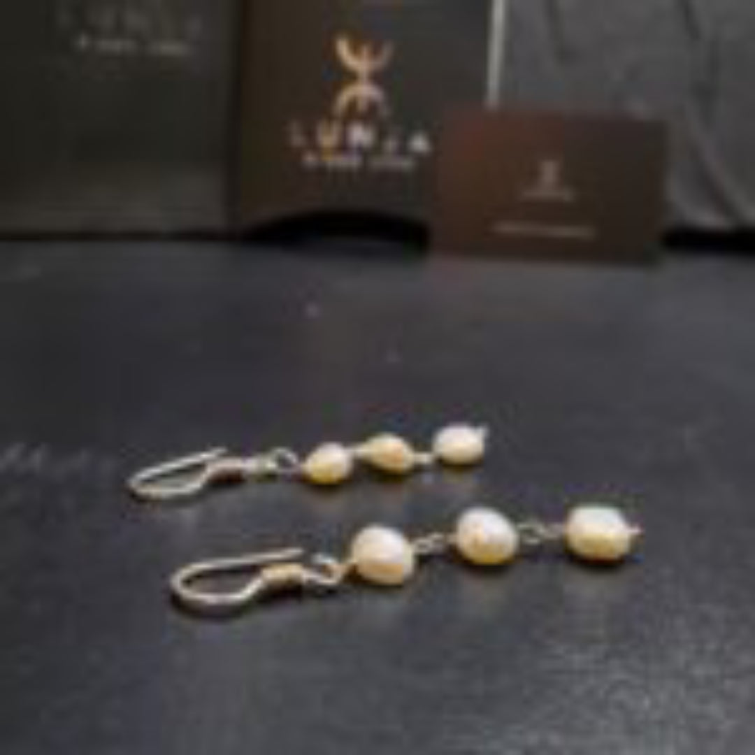 Boucle D'oreilles Perle De Culture plate