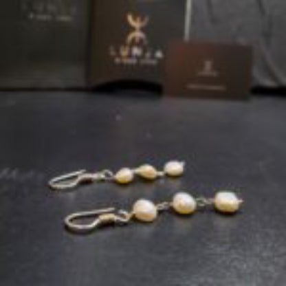 Boucle D'oreilles Perle De Culture plate