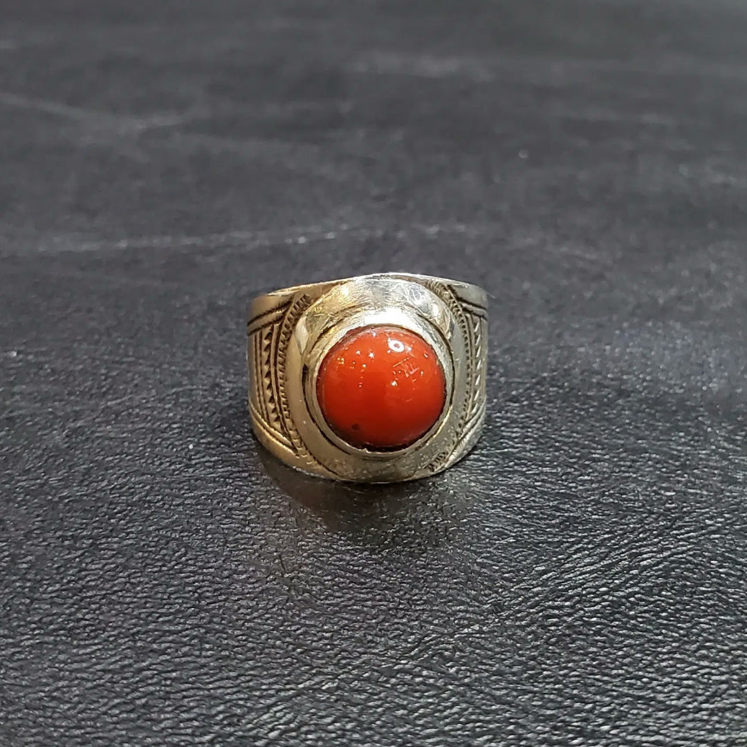 Bague Agadez en Corail rouge classé du premier choix et en argent 925