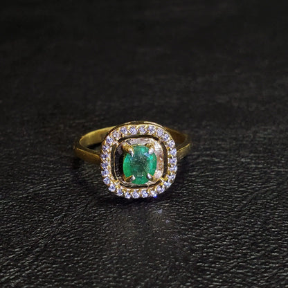 Bague Émeraude 0,5 carat pour Femme en argent platiné en or