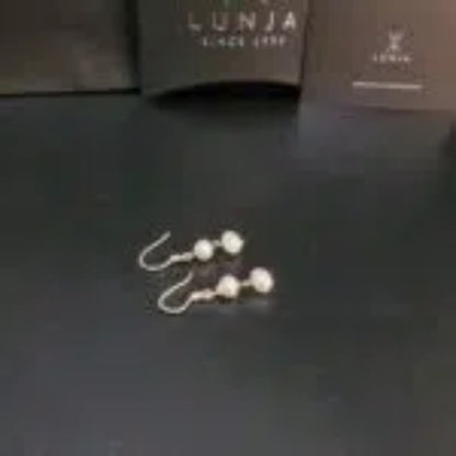 Boucles d’Oreilles en Perles de Culture Blanches  Authentiques et Naturelles avec Crochets en Argent 925