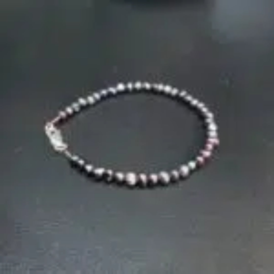 Bracelet en Perles de Culture noir naturelles