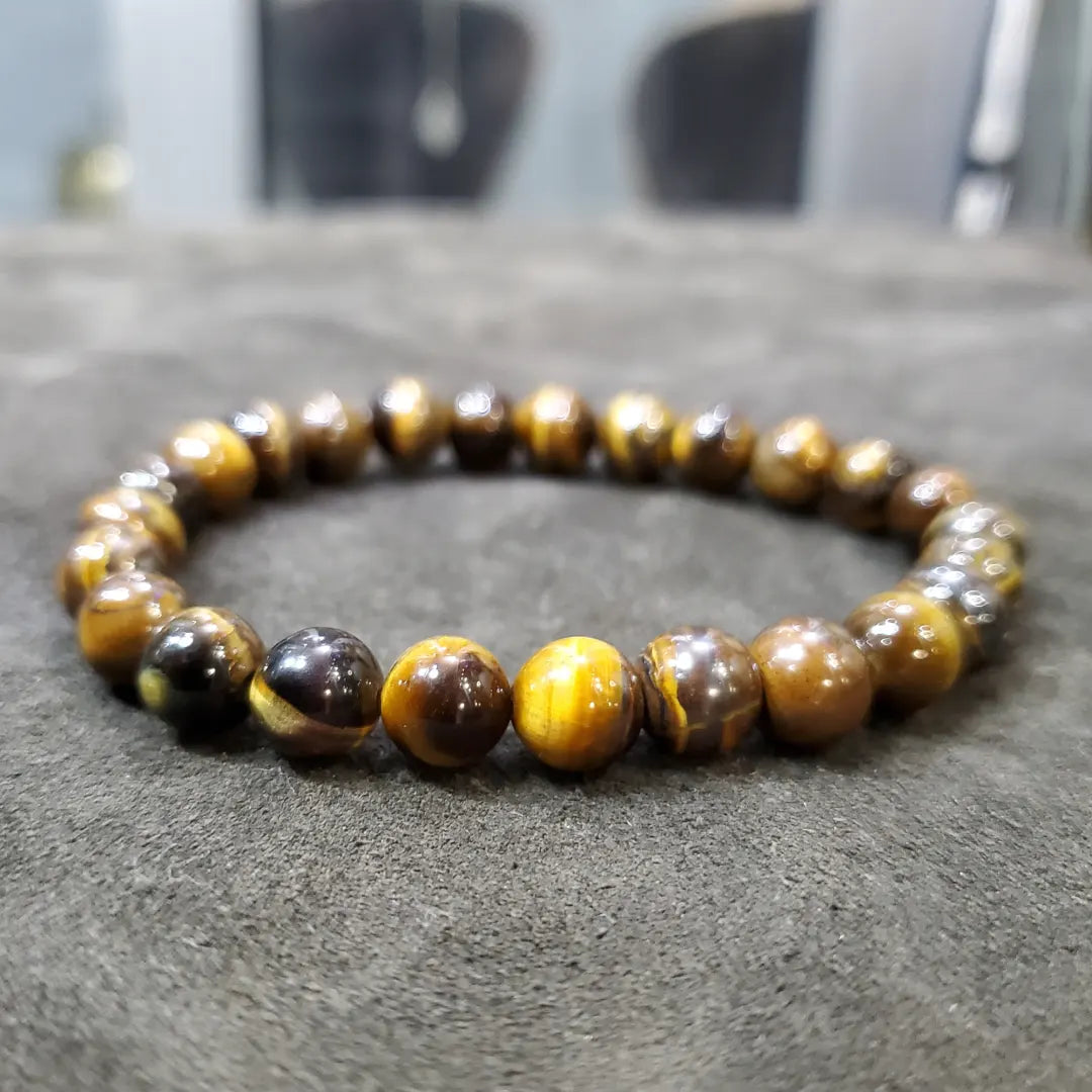 Bracelet en pierre oeil de tigre de magnifique éclat.