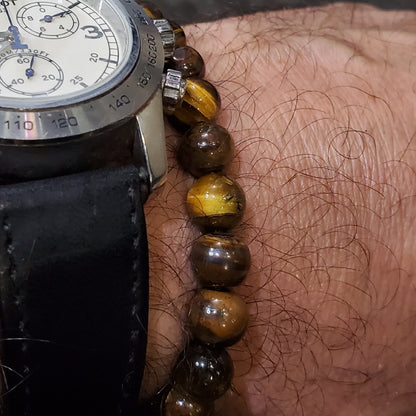 Bracelet en pierre oeil de tigre de magnifique éclat.