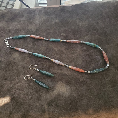 Collier Jaspe sanguin Héliotrope