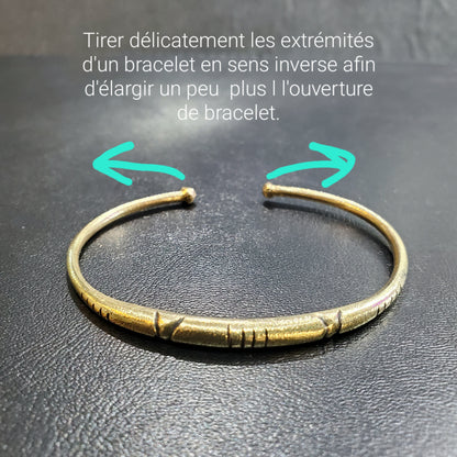Bracelet Amazigh et berbère Tunisien en cuivre jaune laiton pour Homme et Femme