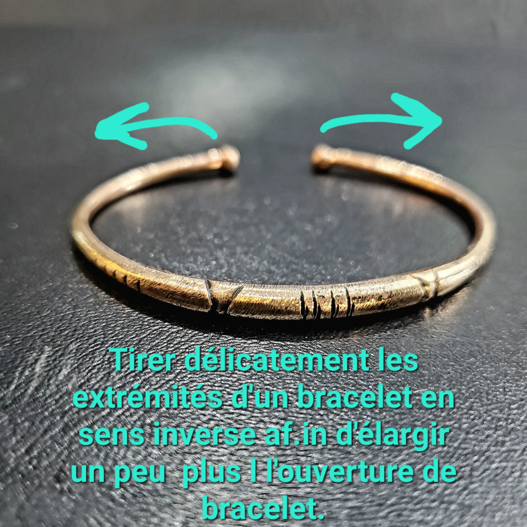 Bracelet en cuivre rouge oxydé pour Homme et Femme Amazigh et berbère Tunisien