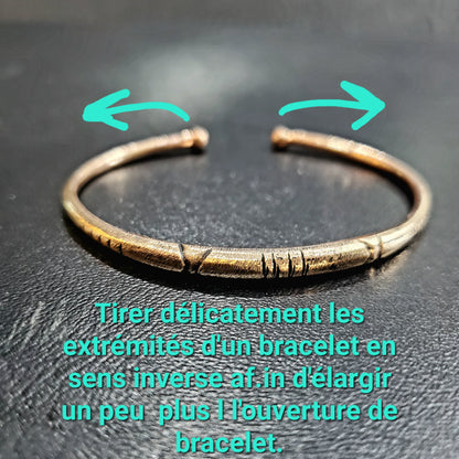 Bracelet en cuivre rouge oxydé pour Homme et Femme Amazigh et berbère Tunisien