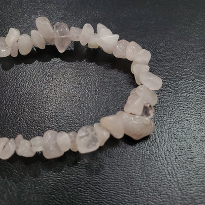 Collier et boucles d’oreilles en pierre naturelle Quartz rose  avec argent massif