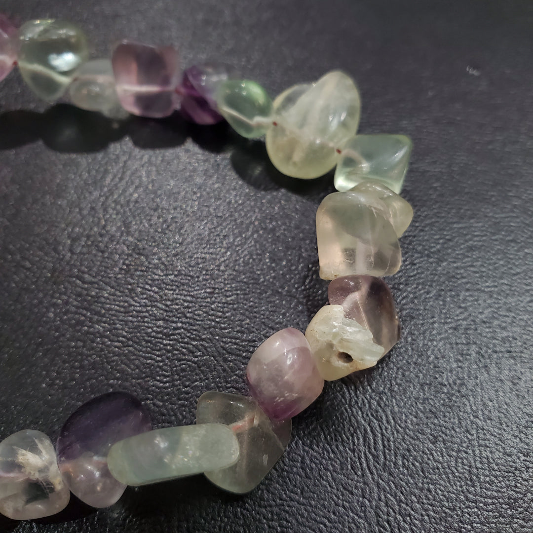 Collier et boucles d’oreilles en pierres naturelles Fluorite avec Argent massif