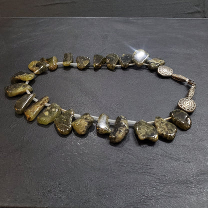 Collier Femme en pierres Grenat Vert Naturelles