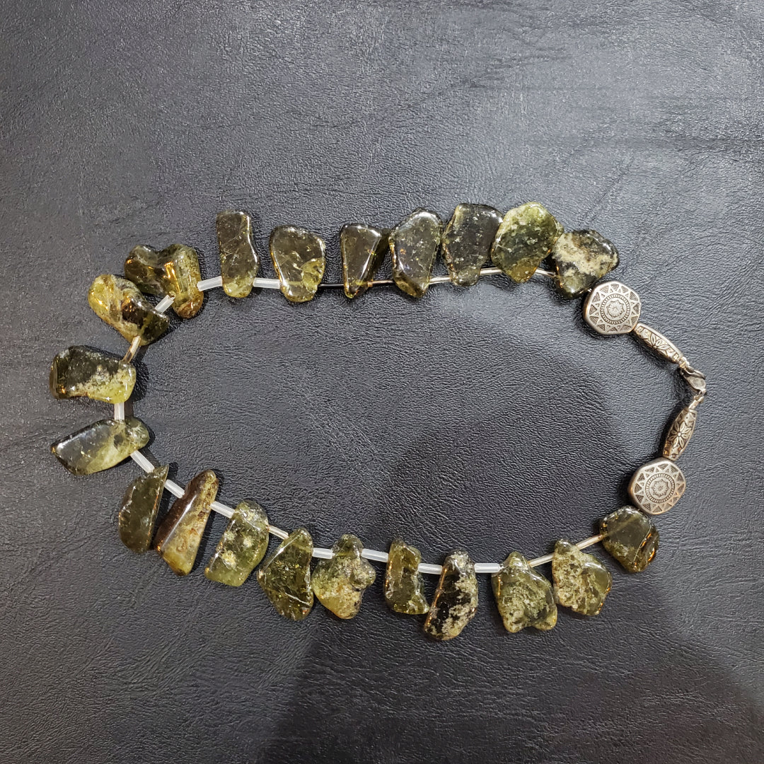 Collier Femme en pierres Grenat Vert Naturelles