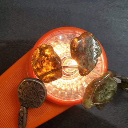 Collier Femme en pierres Grenat Vert Naturelles