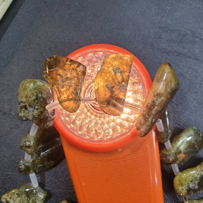 Collier Femme en pierres Grenat Vert Naturelles