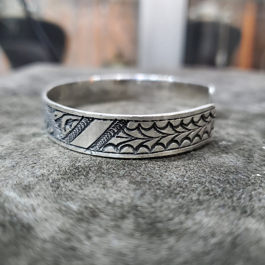 Bracelet Amazigh et Berbère en argent 925 profil feuilles d'arbre